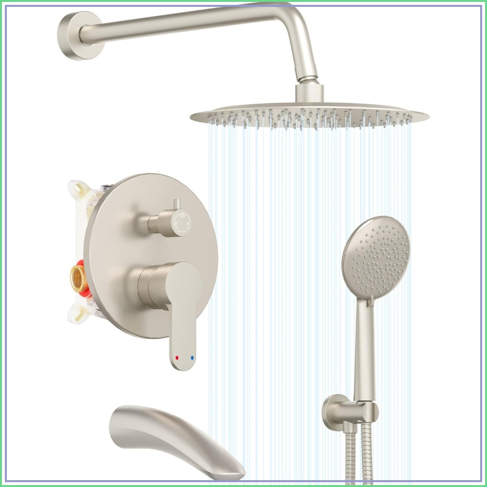 Shower Head Rain - Shower System with Tub Spout, Bathtub