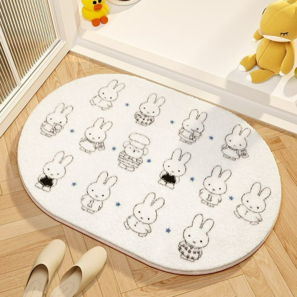 Tiny Home Bathroom Kit - Miffy Cartoon Floor Mat Soft Imitation