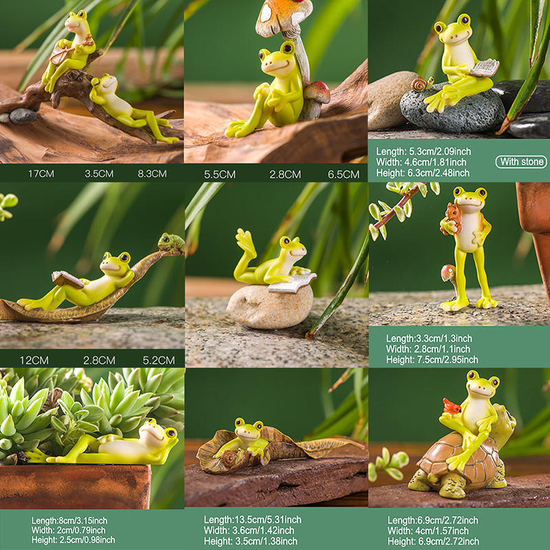 Tiny Home Bathroom Kit - Resin Funny Frog Figurines For Interior