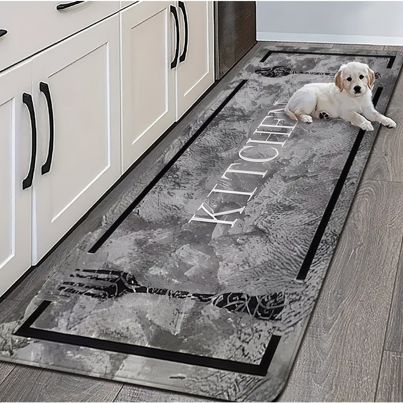 Home Kitchen Bathroom Cleaning - VIKAMA 1/2pcs Vintage Kitchen Carpet Non-Slip