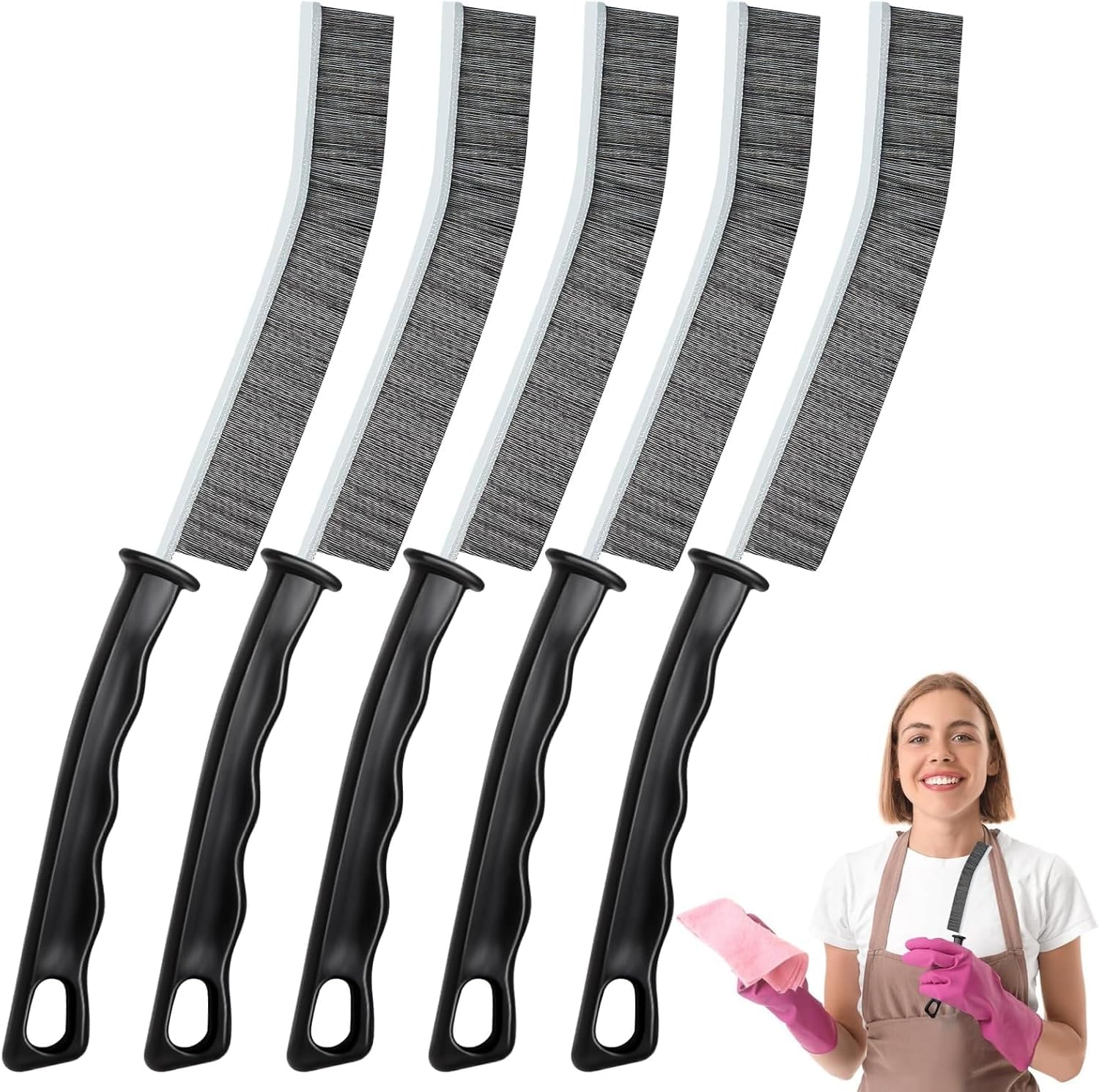 Home Kitchen Bathroom Cleaning - 5 Pcs Hard Bristle Crevice Cleaning