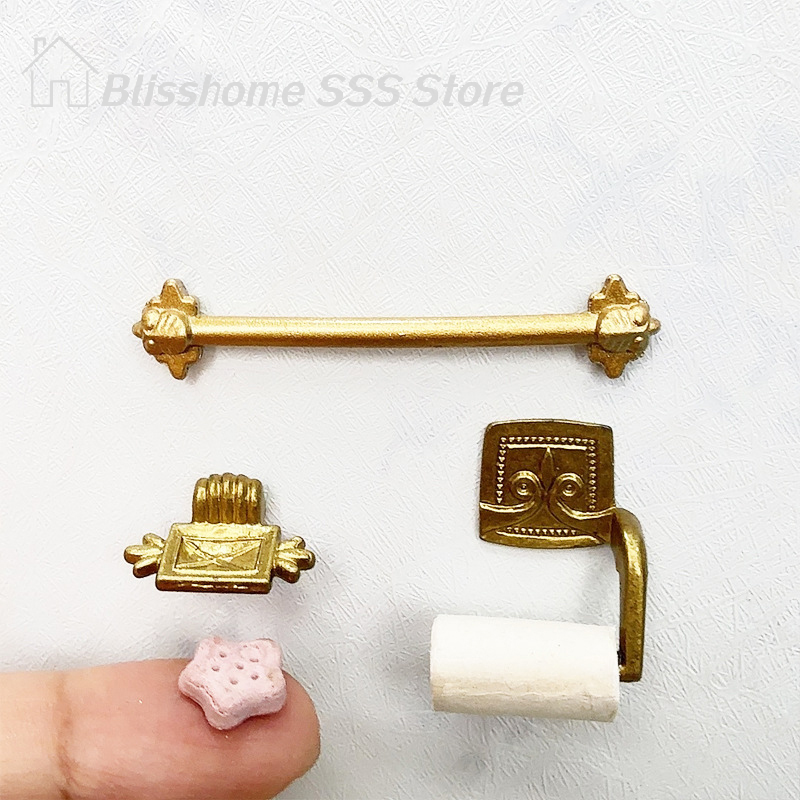 Tiny Home Bathroom Kit - 【S】1/12 Dollhouse Simulation Paper Towel Rack