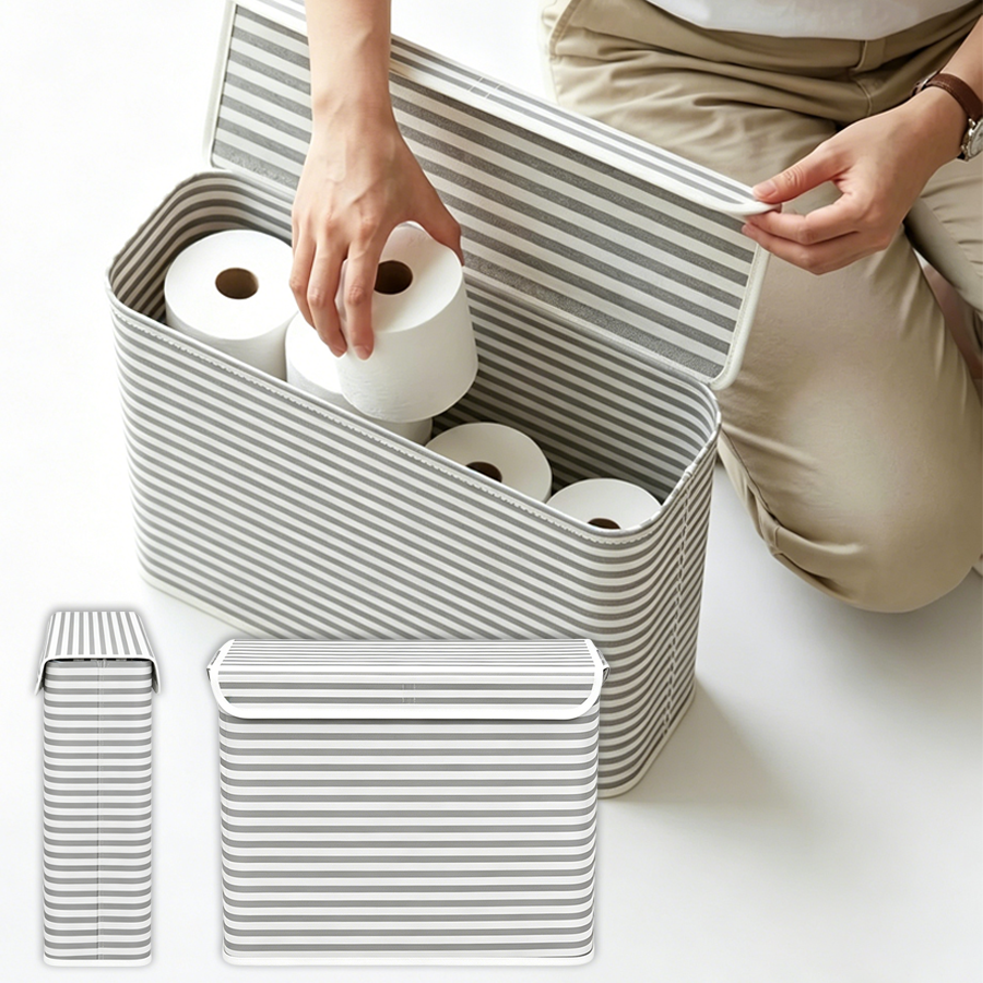 Toilet Paper Holder - 1pc Foldable Toilet Paper Storage Box,