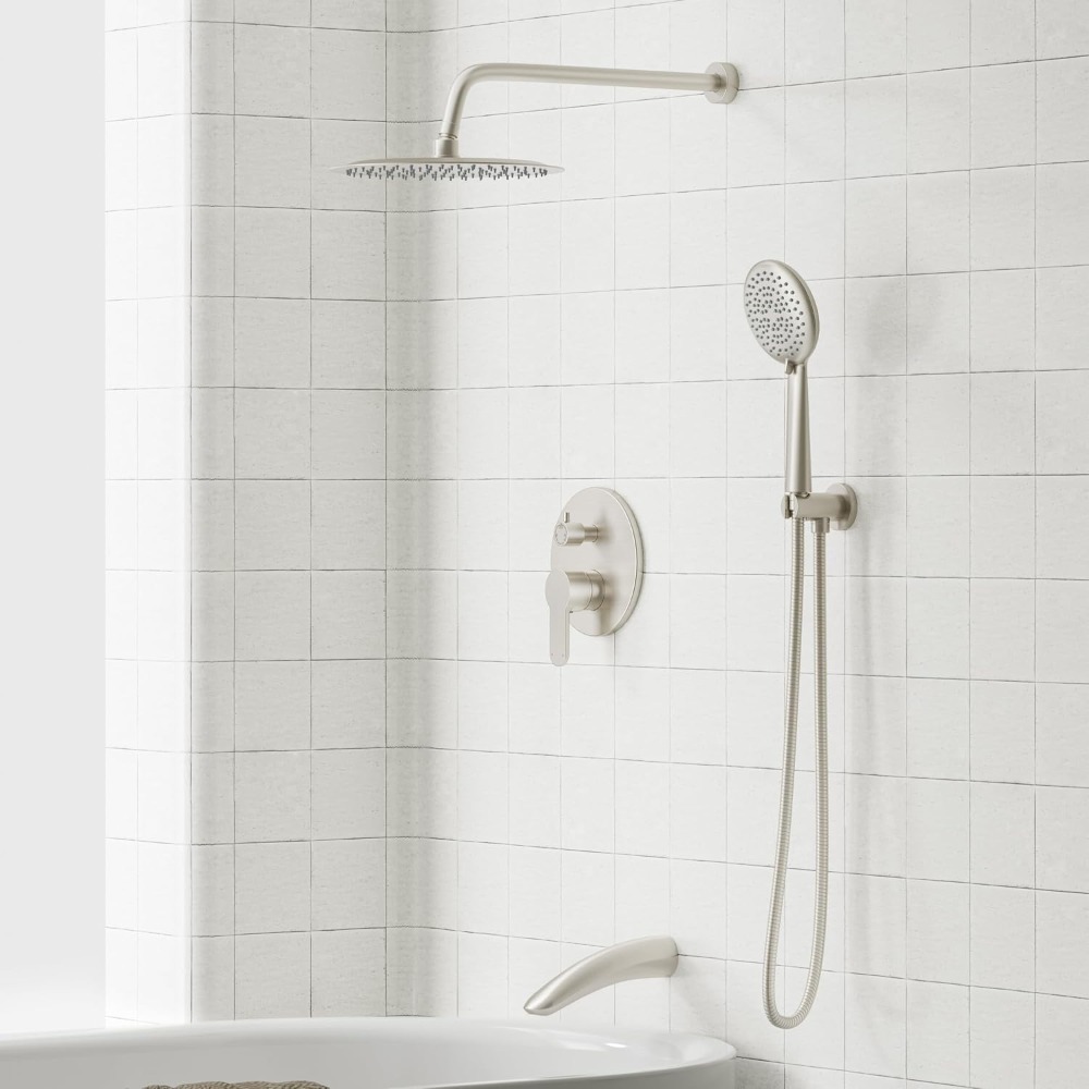 Shower System with Tub Spout,  - Shower Head Rain reseña y precio