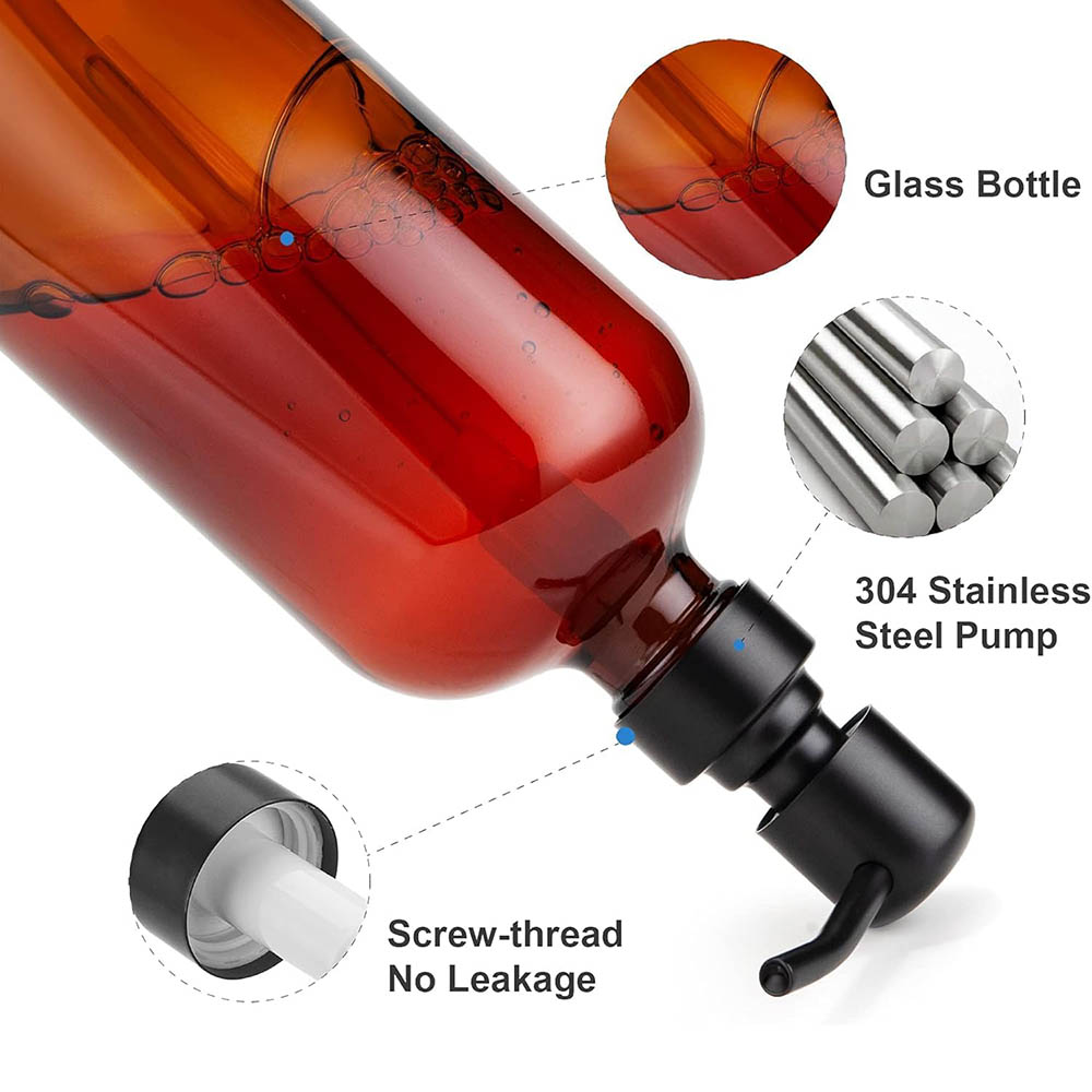 Amber Glass Soap Dispenser wit - Glass Soap Dish reseña y precio