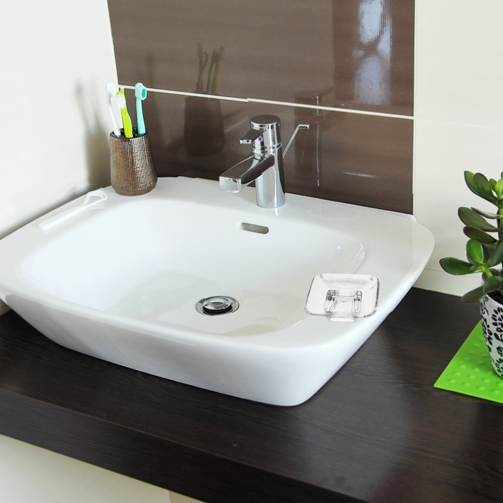 4Pcs Transparent Glass Soap Tr - Glass Soap Dish reseña y precio