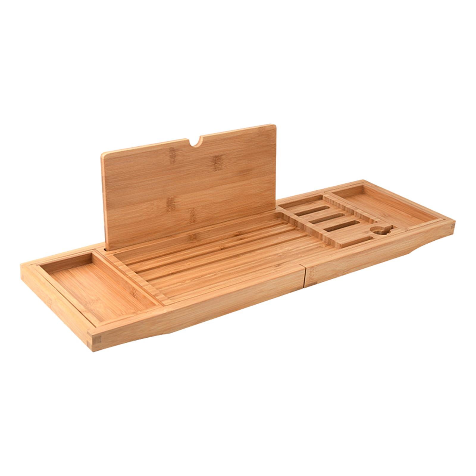 Premium Wooden Bathtub Caddy T - Glass Soap Dish reseña y precio