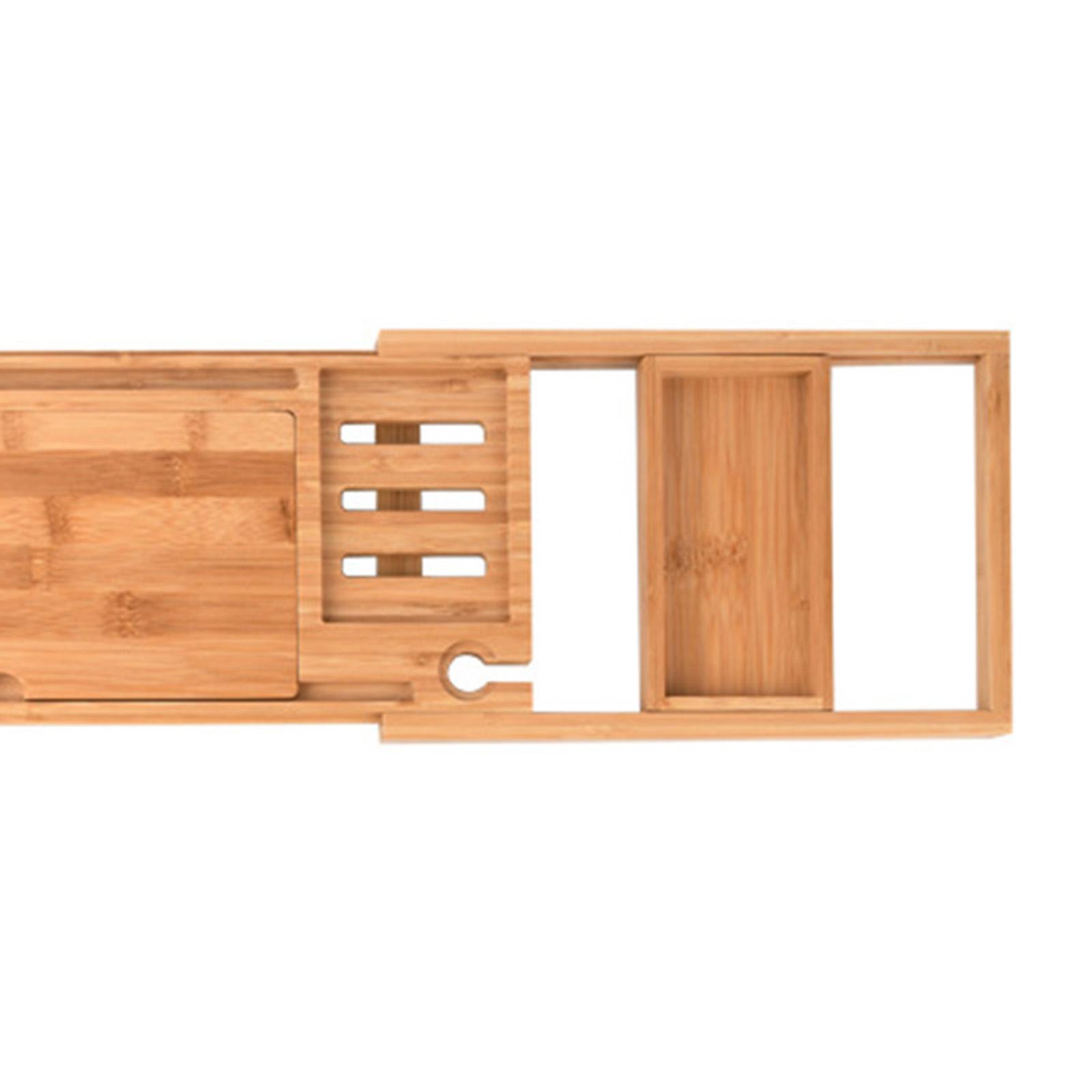 Premium Wooden Bathtub Caddy T - Glass Soap Dish reseña y precio