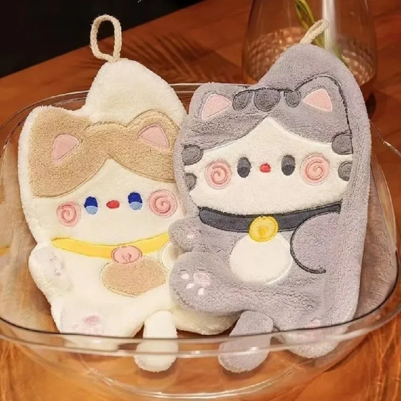 Cute Cat Hand Towel Quick Dryi - Home Kitchen Bathroom Cleaning reseña y precio