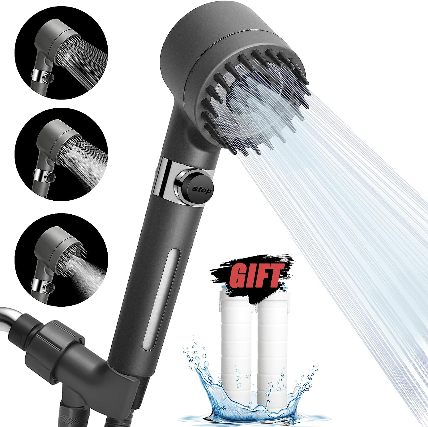 High-pressure Shower Head 3-mo - Home Bathroom Taps reseña y precio