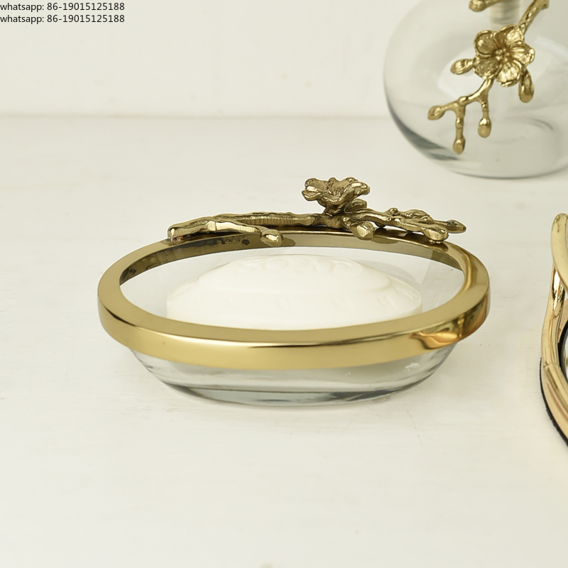 European Style Gold Brass Glas - Glass Soap Dish reseña y precio