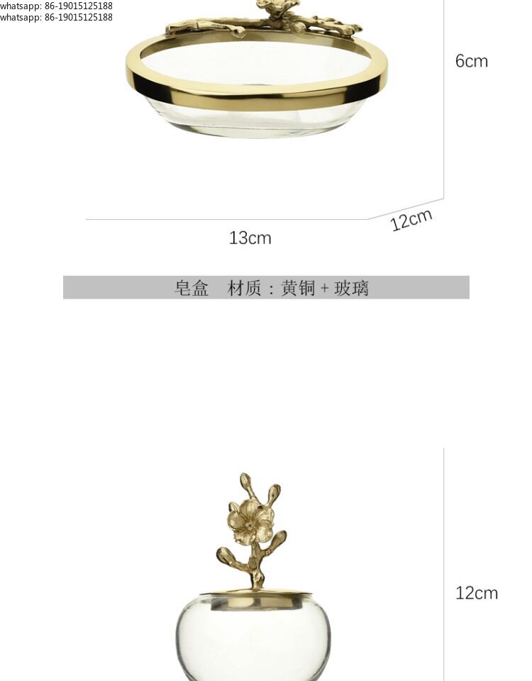 European Style Gold Brass Glas - Glass Soap Dish reseña y precio