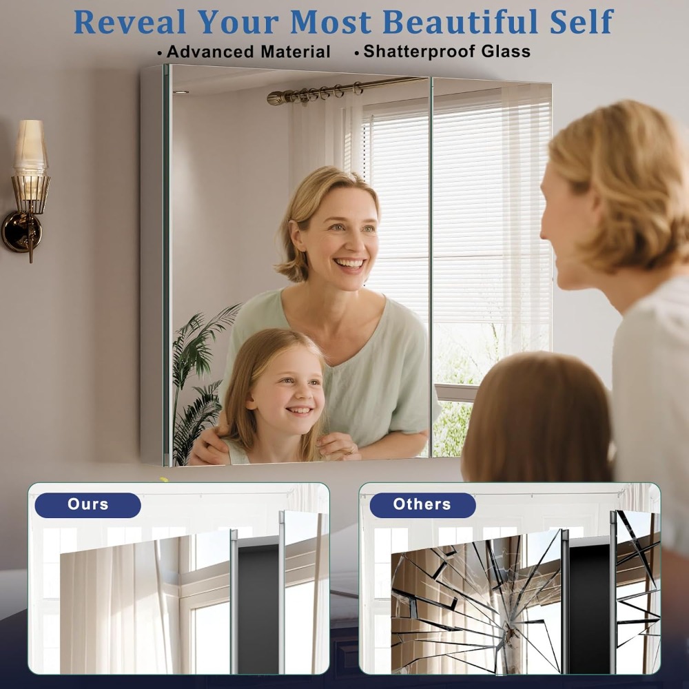 Bathroom Medicine Cabinet with - Bathroom Cabinet Mirror reseña y precio
