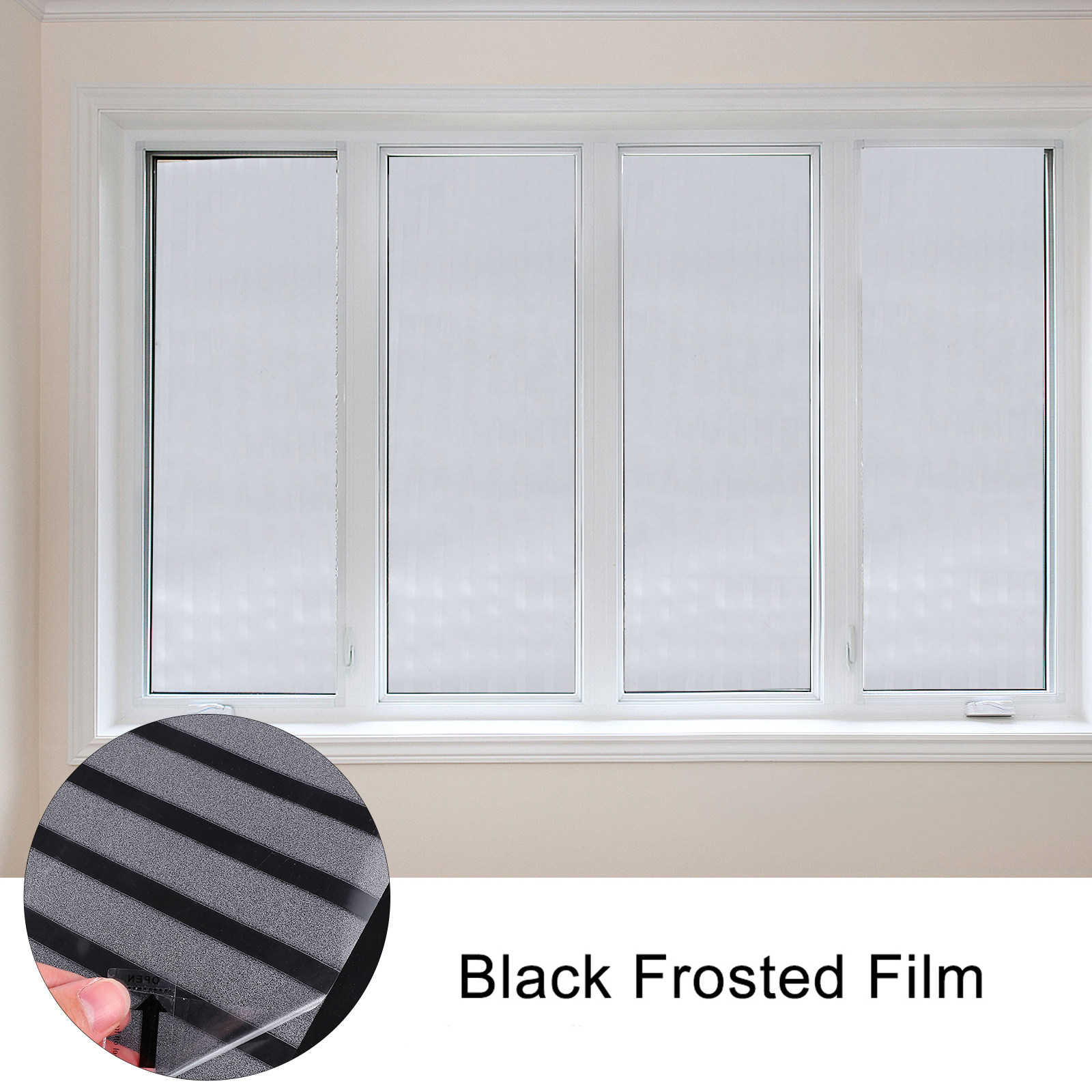 1Pcs Frosted Window Film Black - Home Bathroom Window Tint reseña y precio