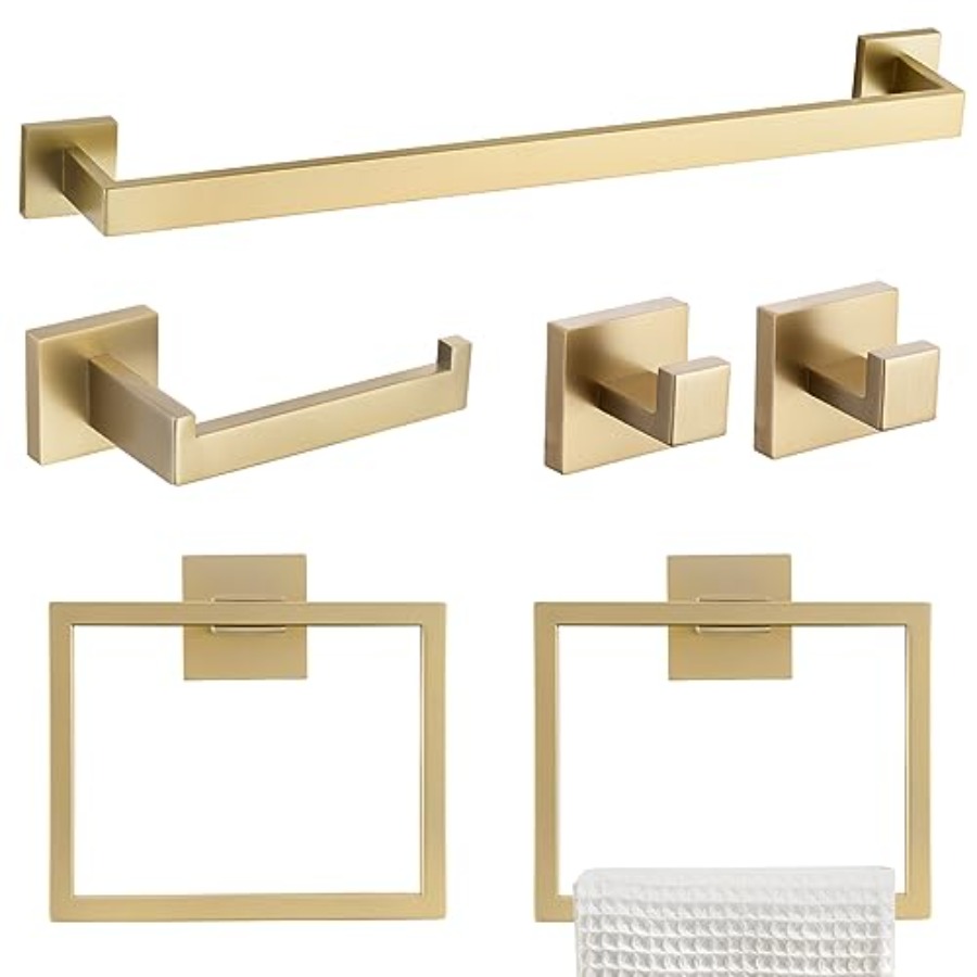 6-Piece Bathroom Towel Bar Set - Toilet Paper Holder reseña y precio