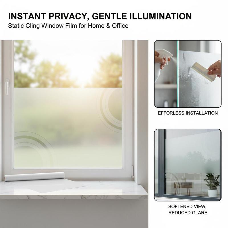 Frosted Window Cover 23.6 in x - Home Bathroom Window Tint reseña y precio