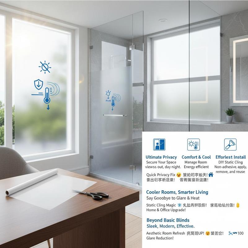 Frosted Window Cover 23.6 in x - Home Bathroom Window Tint reseña y precio