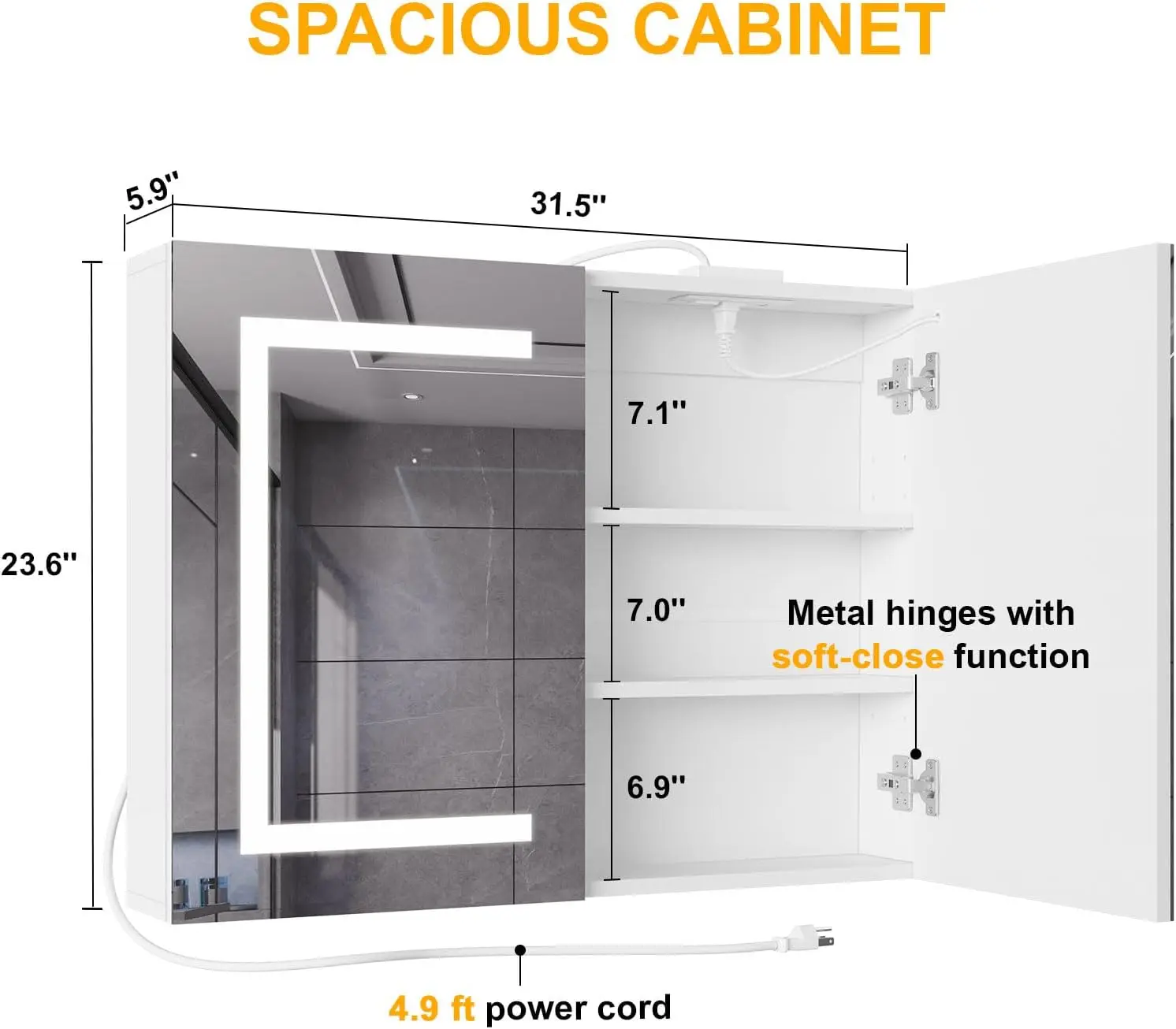 Bathroom Medicine Cabinet with - Bathroom Cabinet Mirror reseña y precio