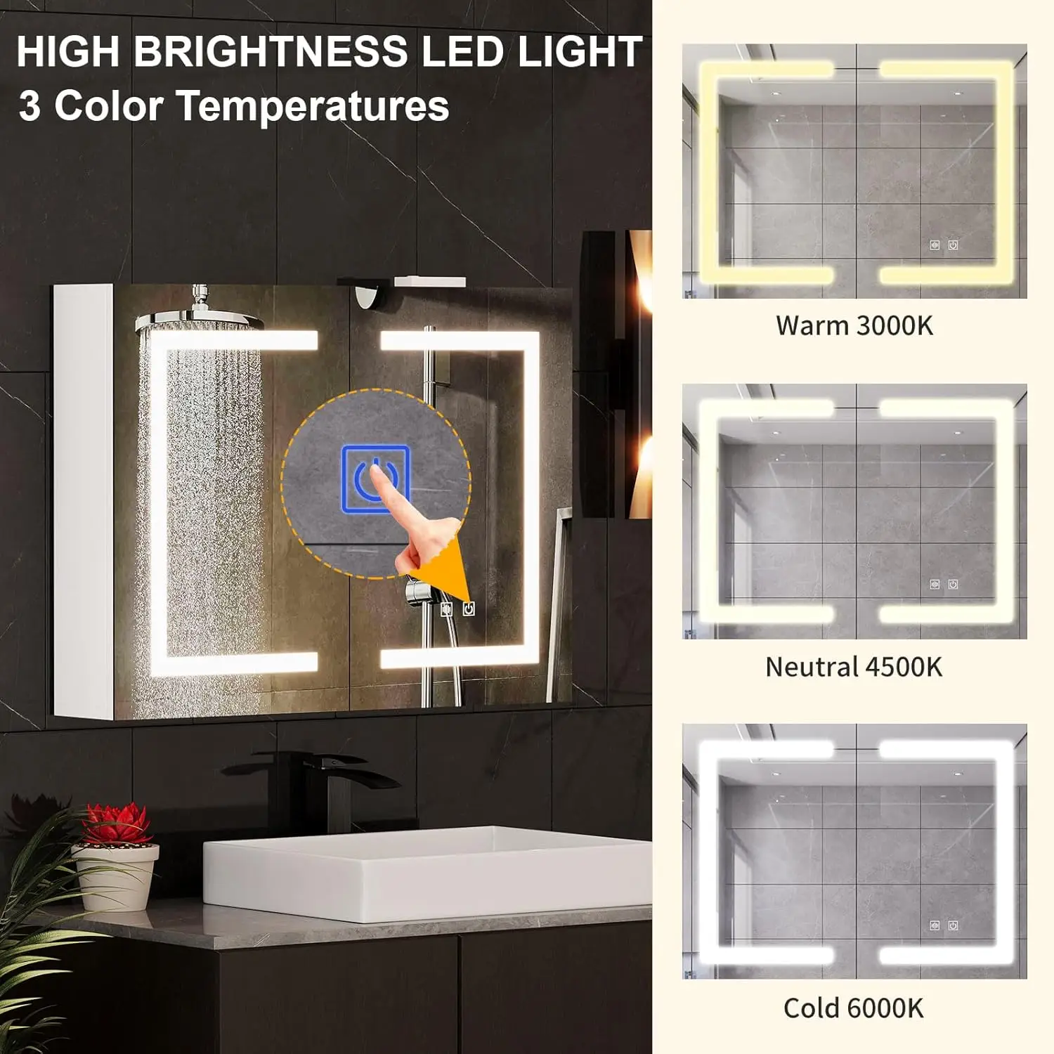 Bathroom Medicine Cabinet with - Bathroom Cabinet Mirror reseña y precio