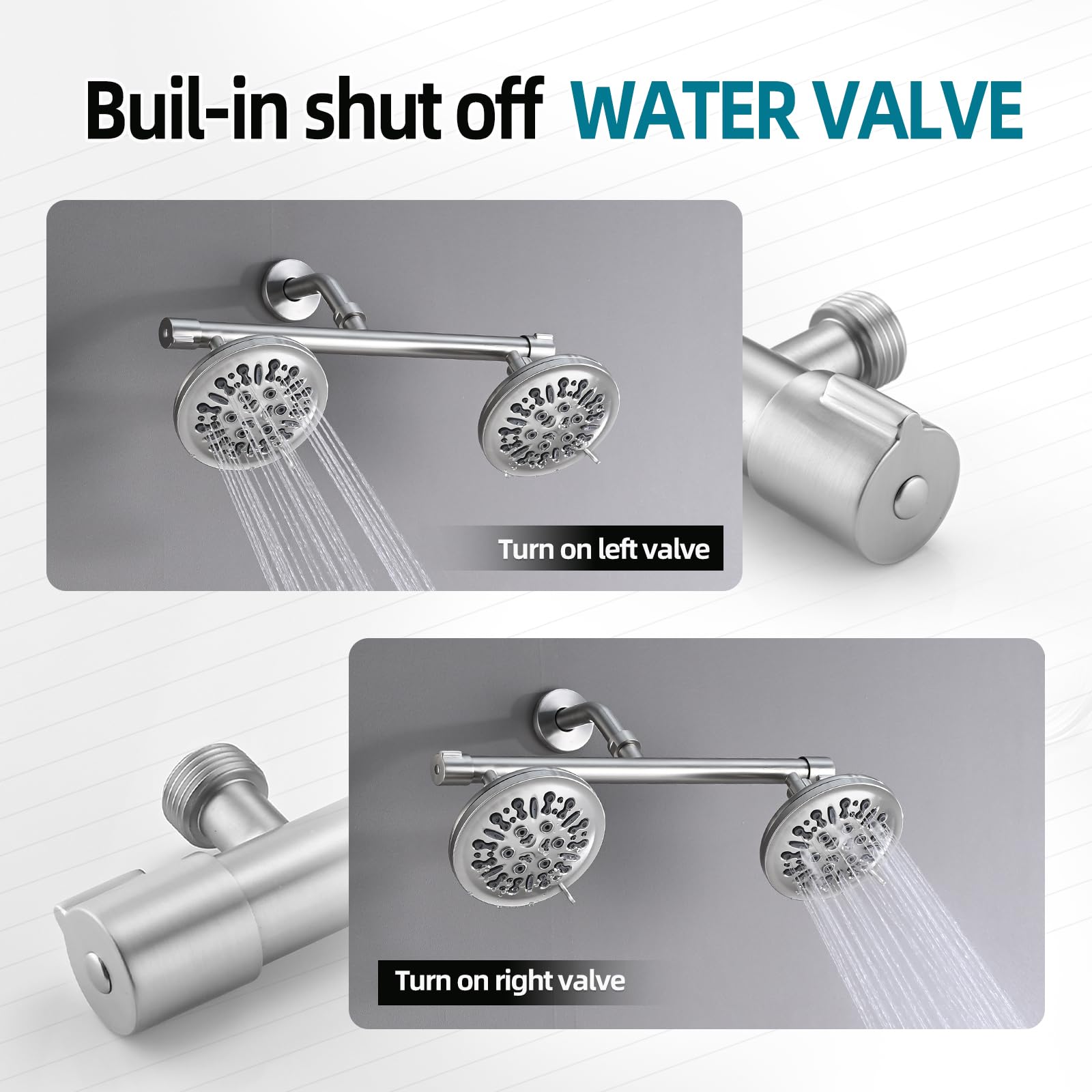 Dual Shower Head Adapter With  - Shower Head Rain reseña y precio