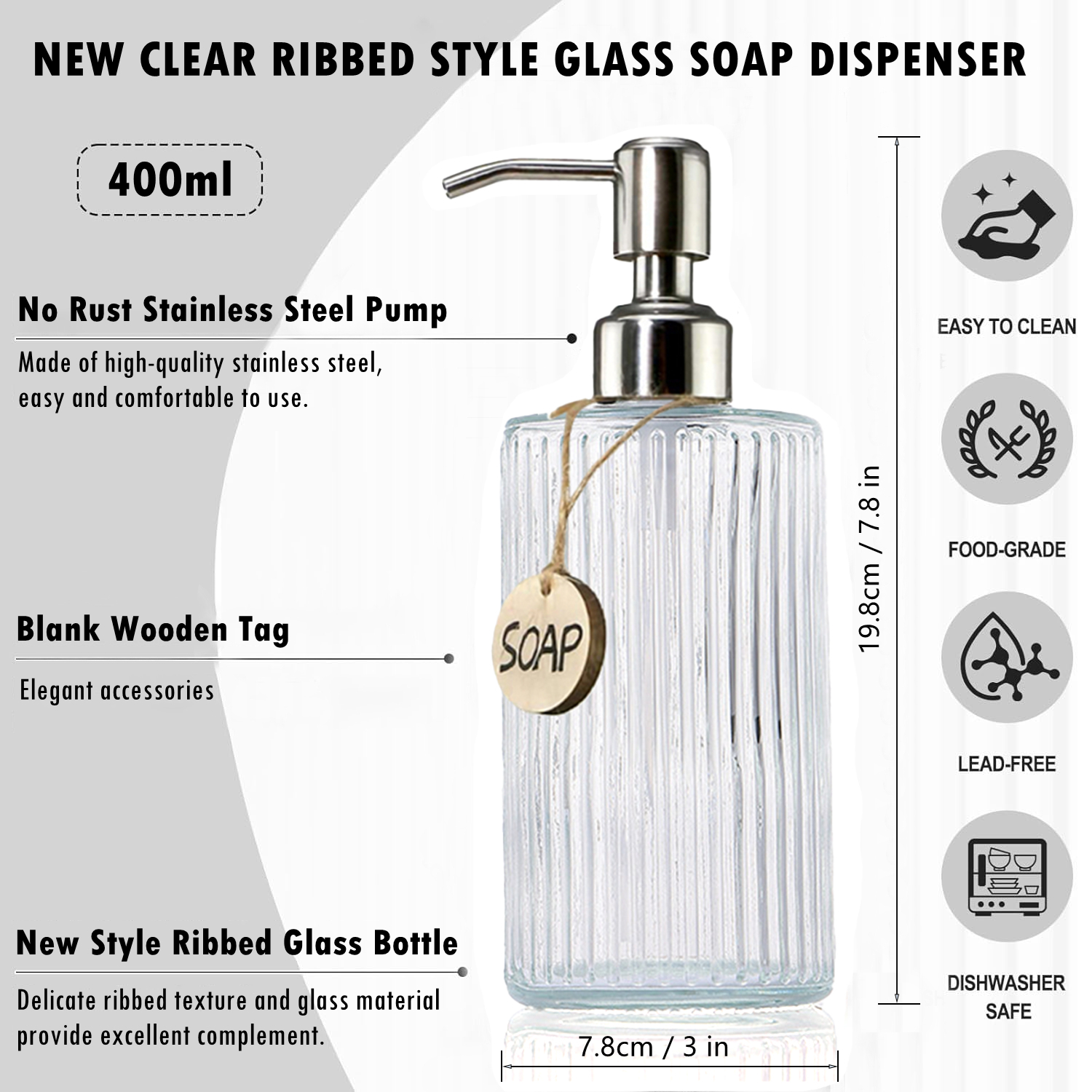 Glass Soap Dispenser with Rust - Glass Soap Dish reseña y precio