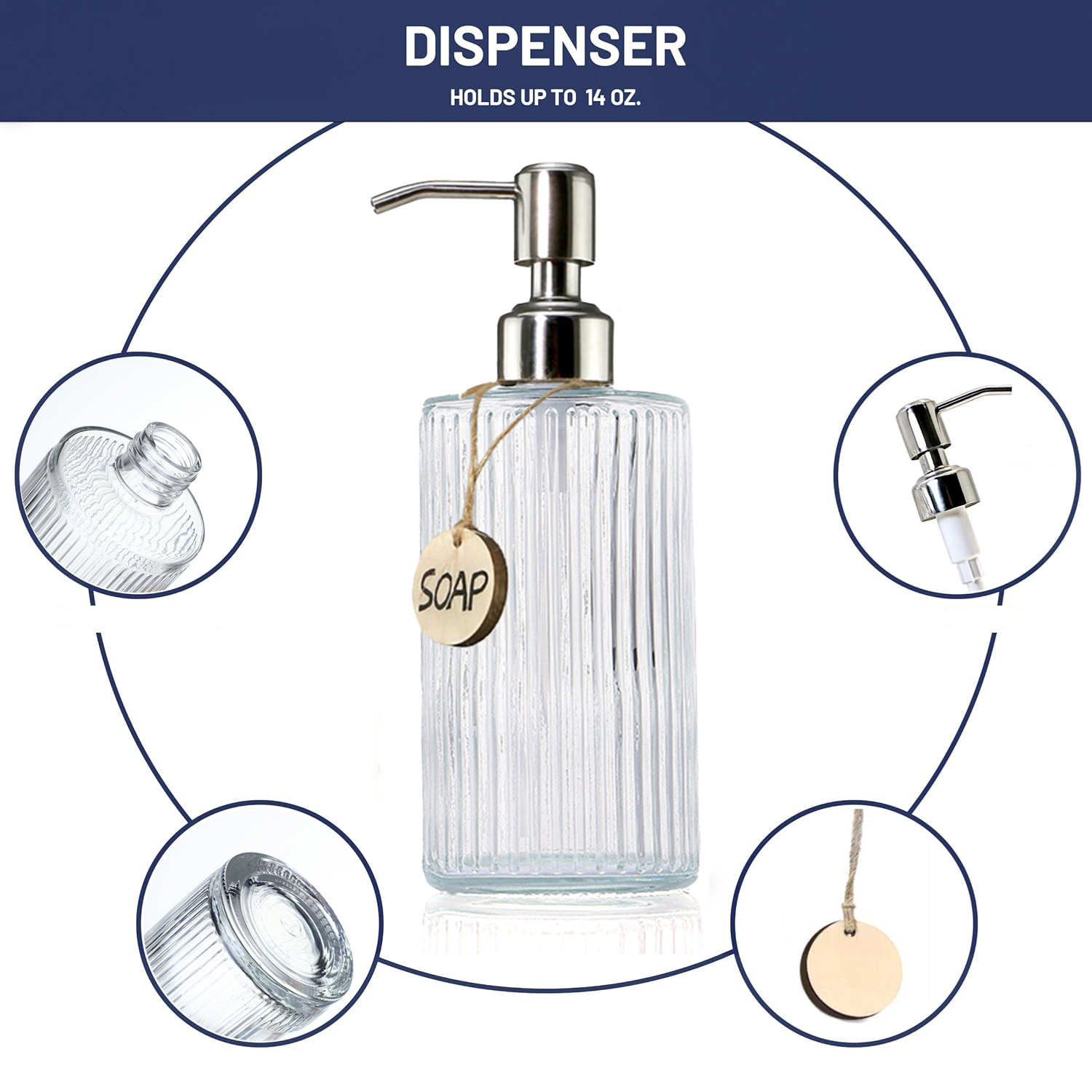 Glass Soap Dispenser with Rust - Glass Soap Dish reseña y precio