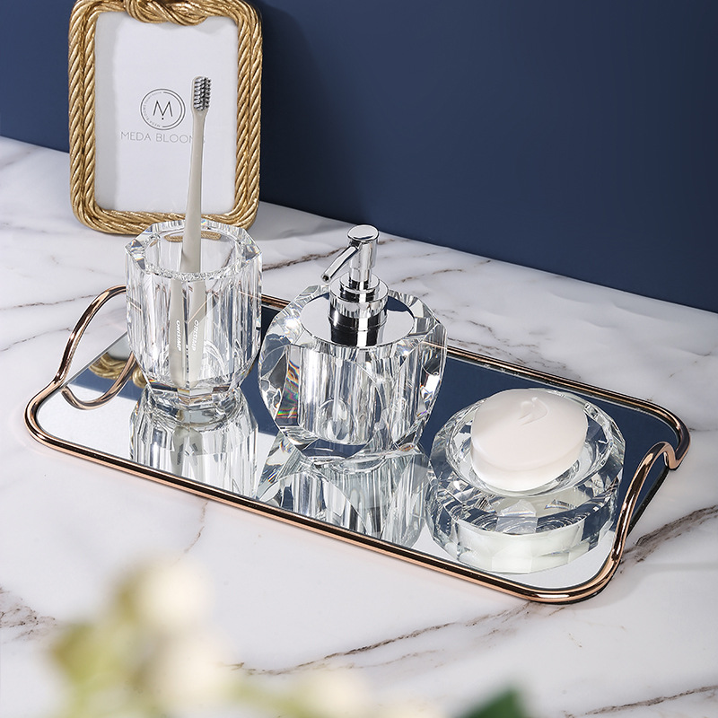 Bathroom Set Crystal Glass Liq - Glass Soap Dish reseña y precio