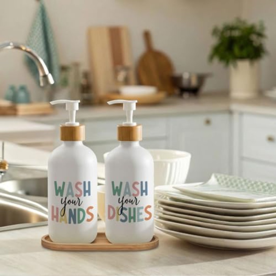 Boho Hand and Dish Soap Dispen - Glass Soap Dish reseña y precio