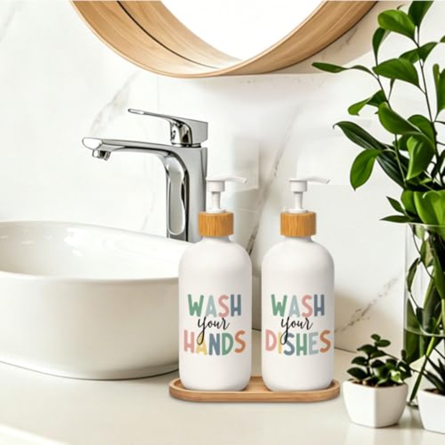 Boho Hand and Dish Soap Dispen - Glass Soap Dish reseña y precio