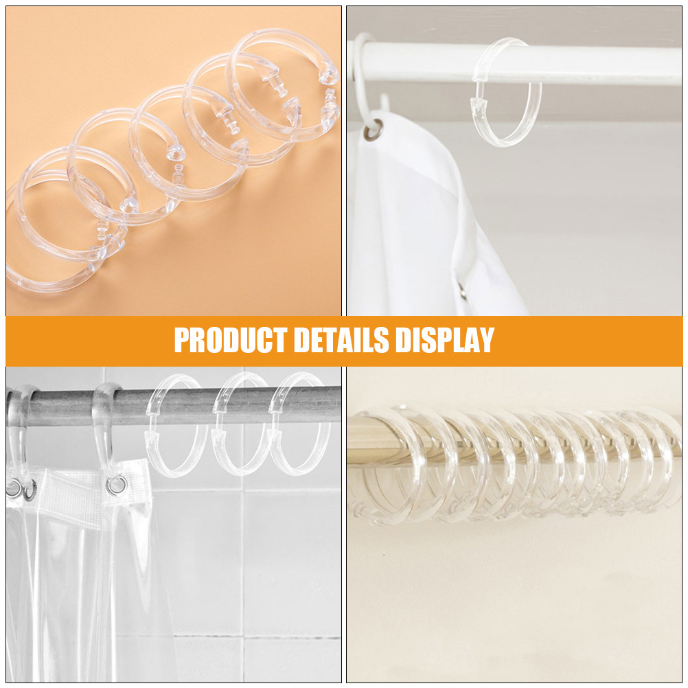15Pcs Clear Shower Curtain Rin - Home Bathroom Design reseña y precio