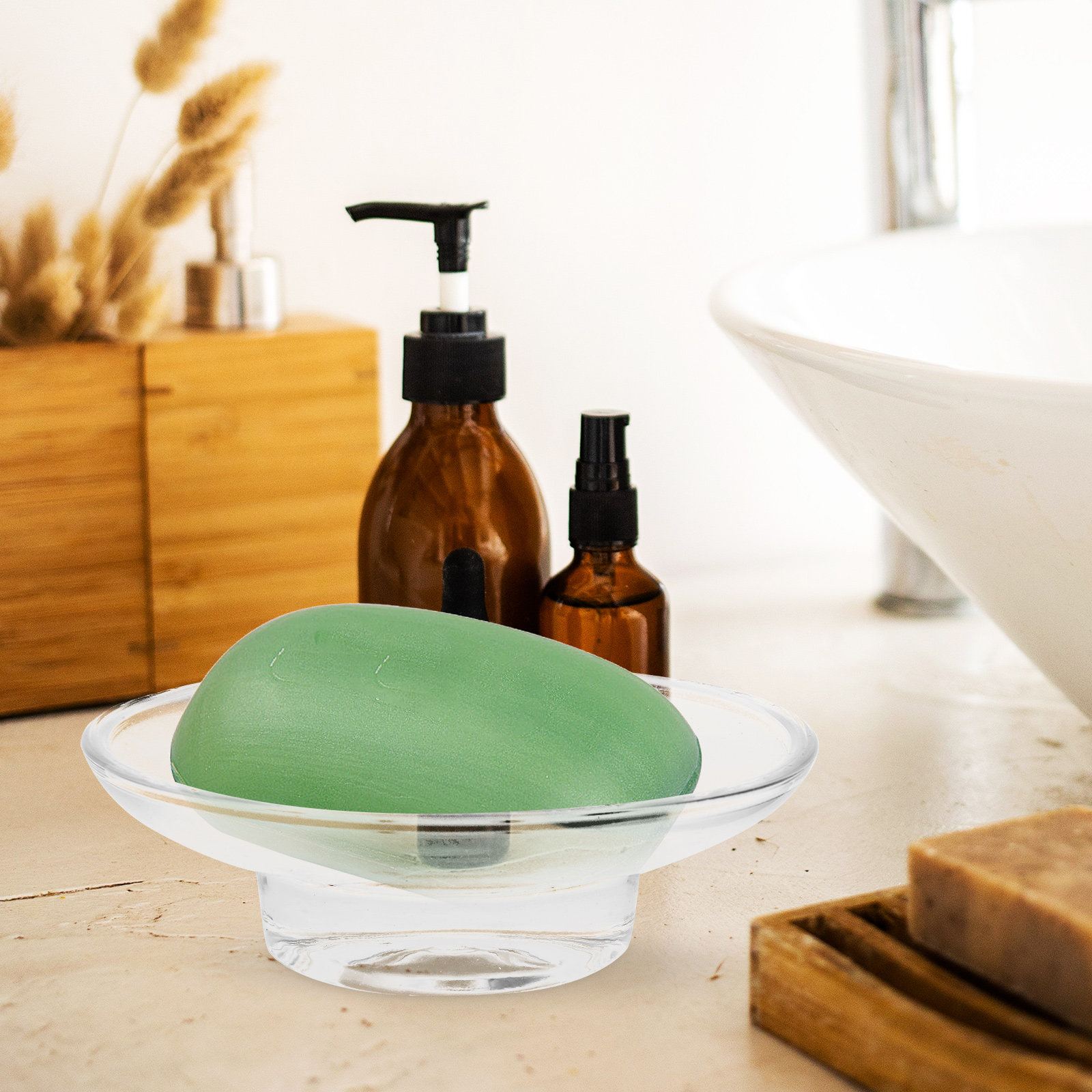 Glass Soap Box Transparent Rou - Glass Soap Dish reseña y precio