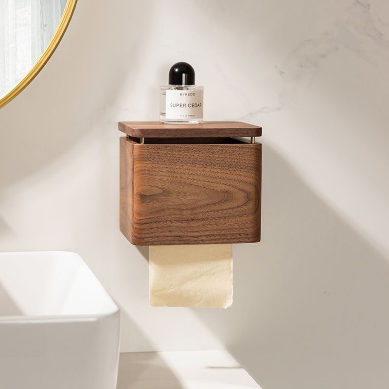 Walnut Toilet Tissue Box Bathr - Toilet Paper Holder reseña y precio