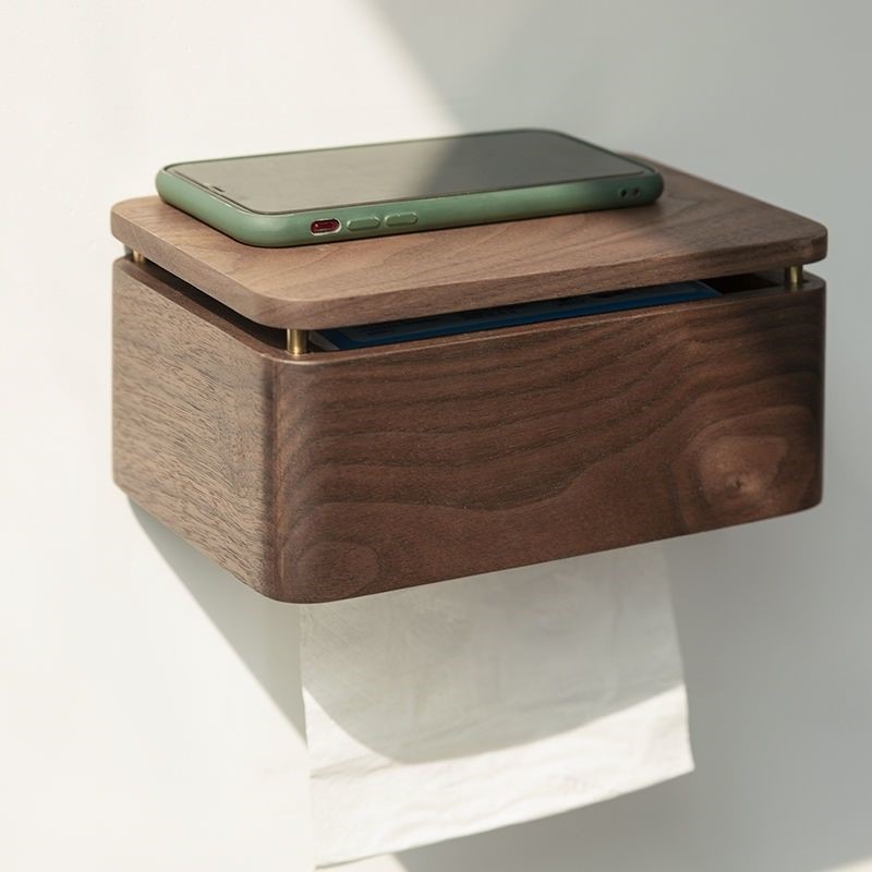 Walnut Toilet Tissue Box Bathr - Toilet Paper Holder reseña y precio