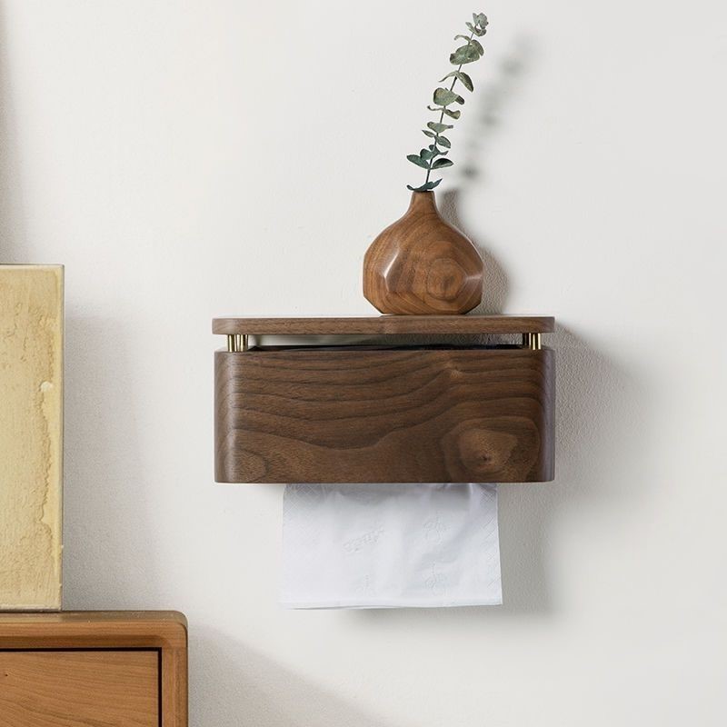Walnut Toilet Tissue Box Bathr - Toilet Paper Holder reseña y precio