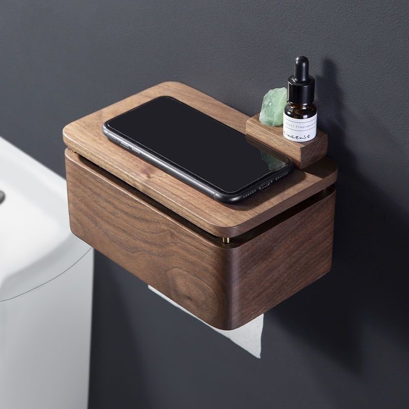 Walnut Toilet Tissue Box Bathr - Toilet Paper Holder reseña y precio