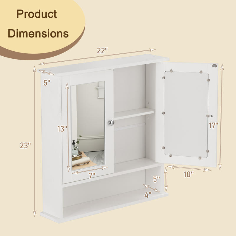 Bathroom Wall Mount Mirror Cab - Bathroom Cabinet Mirror reseña y precio