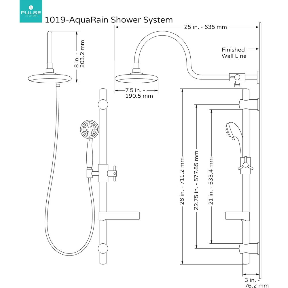 AquaRain Rain Shower Head with - Shower Head Rain reseña y precio