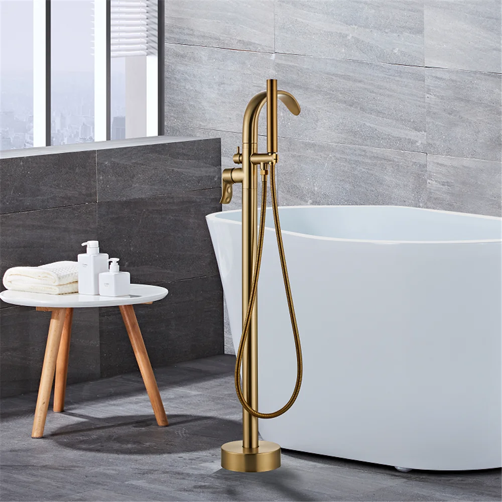 Black Bathtub Faucet Set Floor - Home Bathroom Taps reseña y precio