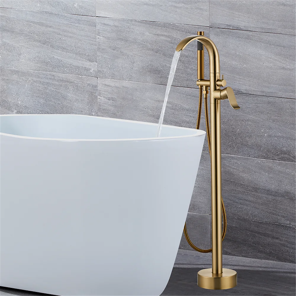 Black Bathtub Faucet Set Floor - Home Bathroom Taps reseña y precio