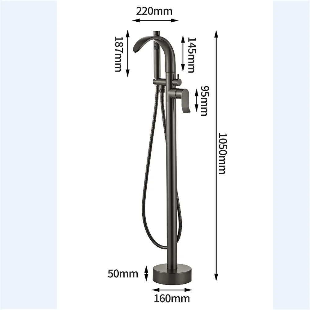 Black Bathtub Faucet Set Floor - Home Bathroom Taps reseña y precio