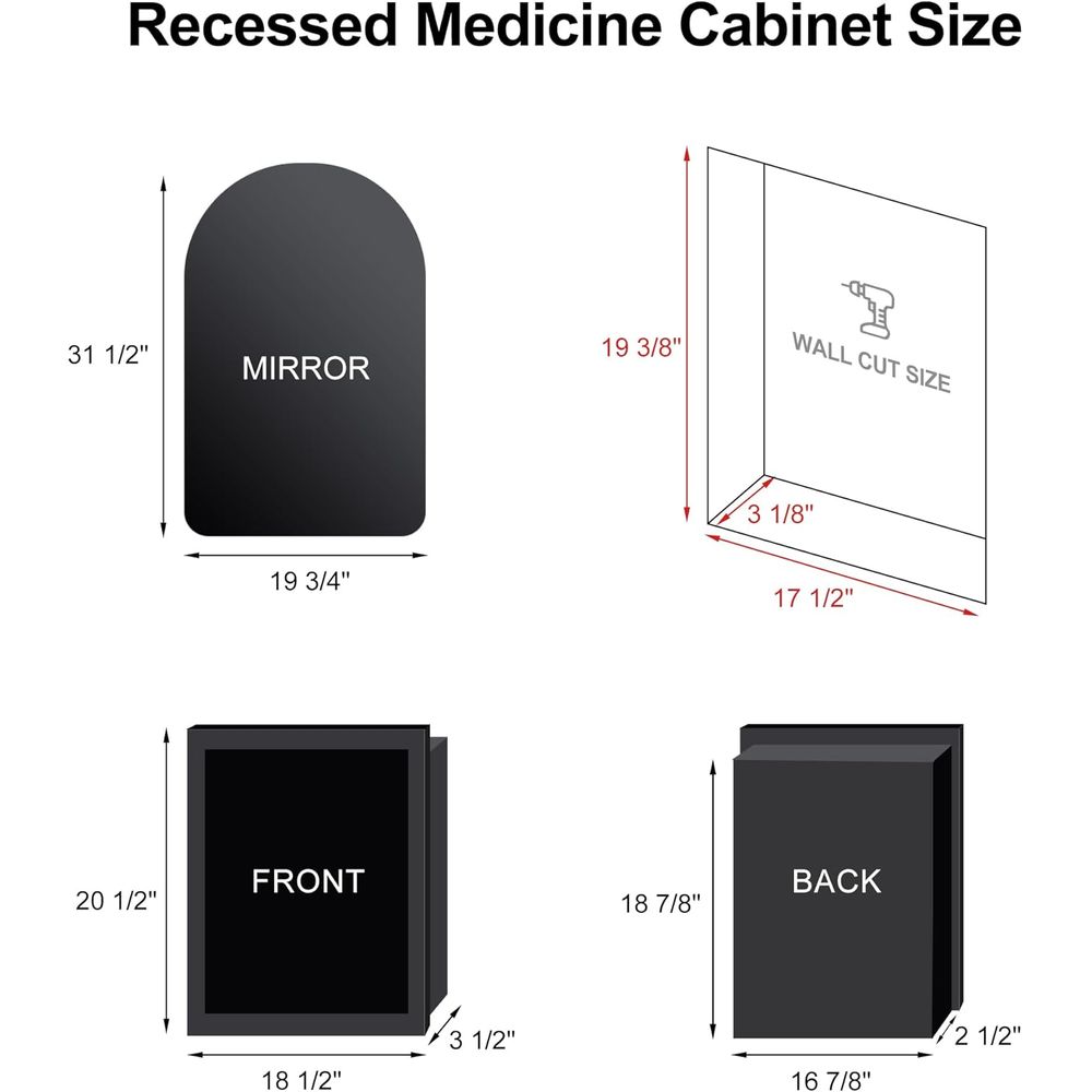 Arched Medicine Cabinet with M - Bathroom Cabinet Mirror reseña y precio