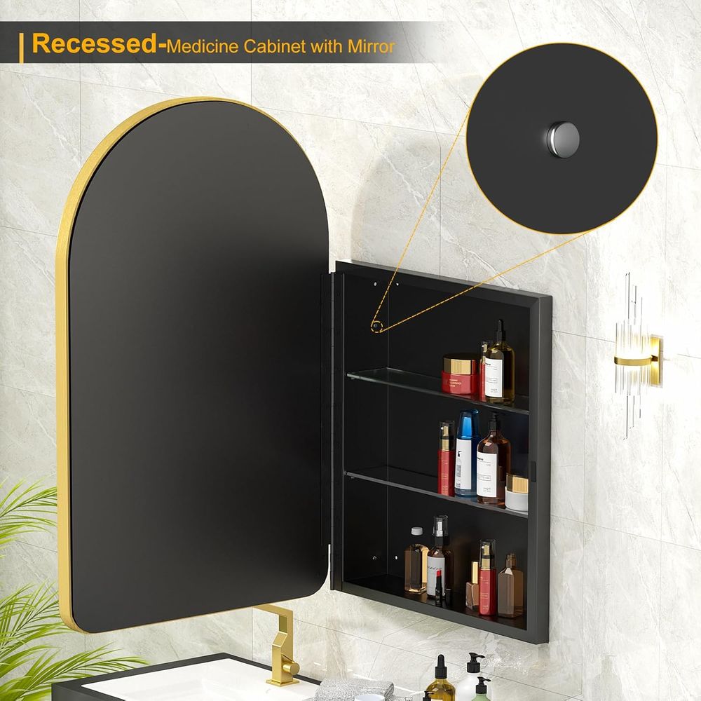 Arched Medicine Cabinet with M - Bathroom Cabinet Mirror reseña y precio