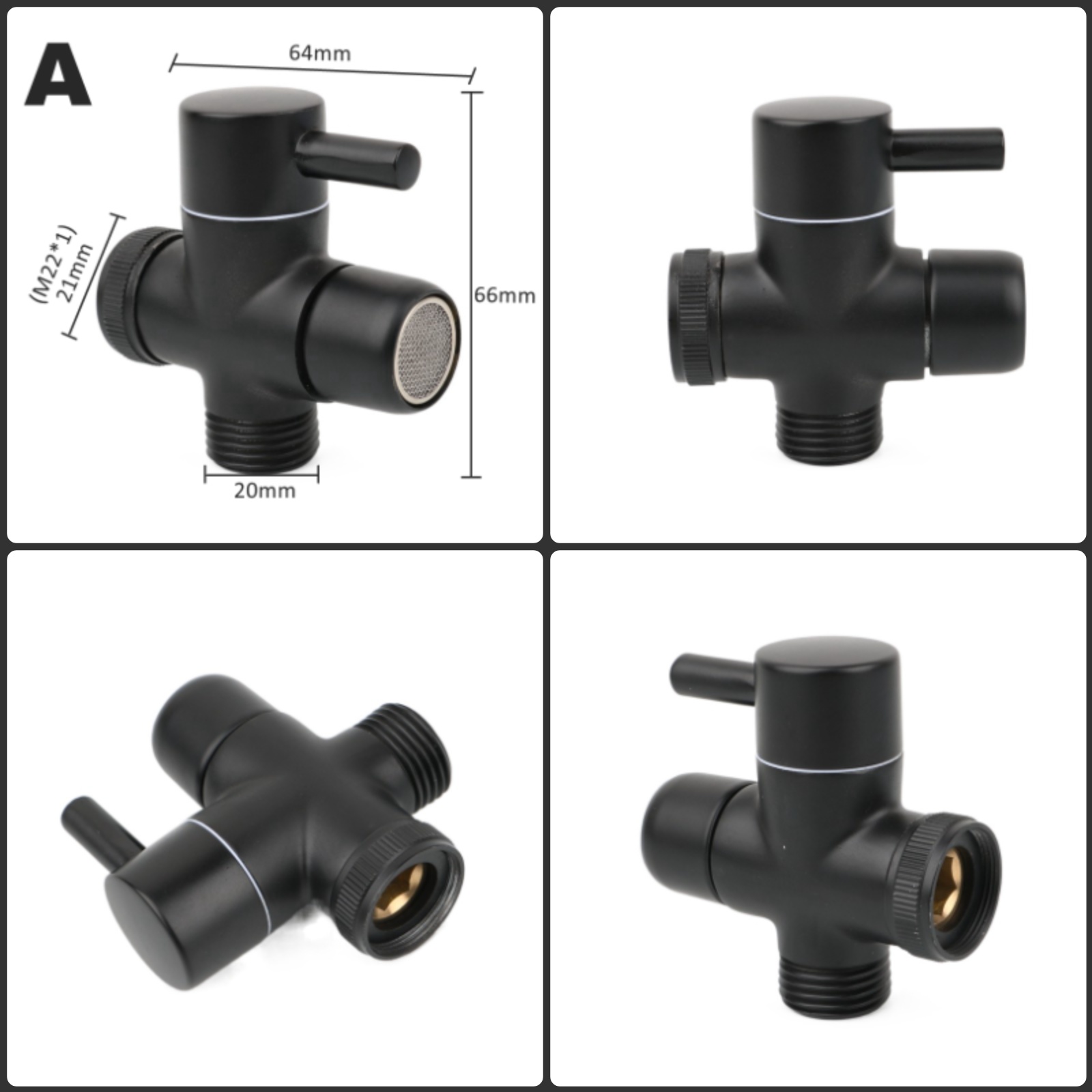 Black Brass Shower Arm Adapter - Home Bathroom Taps reseña y precio
