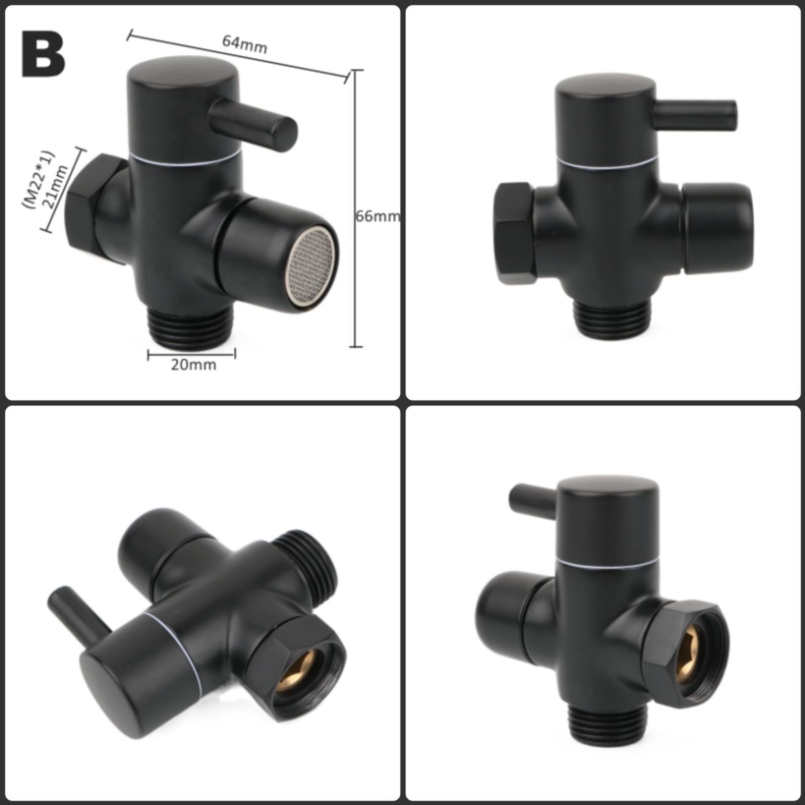 Black Brass Shower Arm Adapter - Home Bathroom Taps reseña y precio