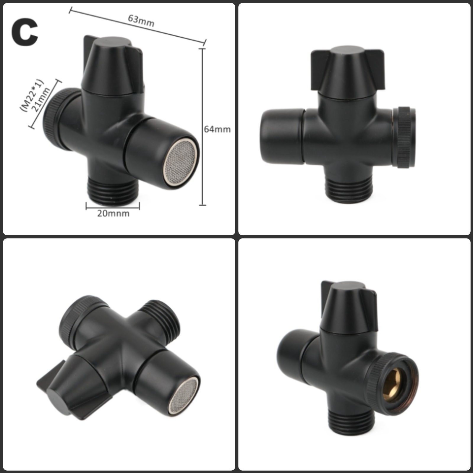 Black Brass Shower Arm Adapter - Home Bathroom Taps reseña y precio
