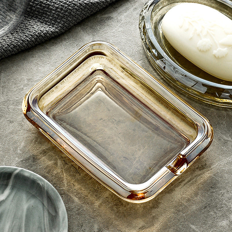 Brown Glass Soap Holder Amber  - Glass Soap Dish reseña y precio