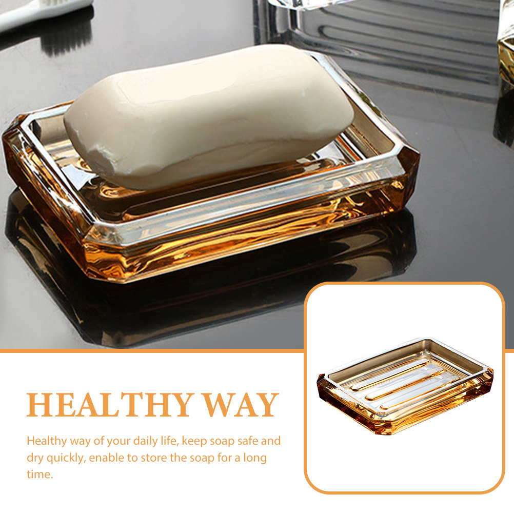 Brown Glass Soap Holder Amber  - Glass Soap Dish reseña y precio