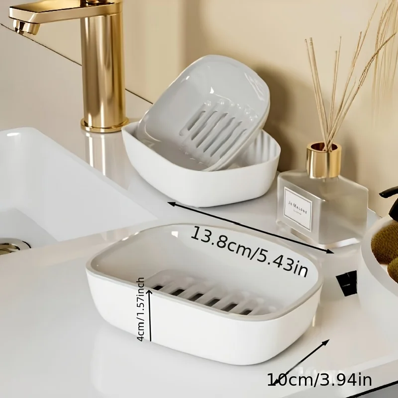 1pc Double Layer Drain Soap Bo - Glass Soap Dish reseña y precio