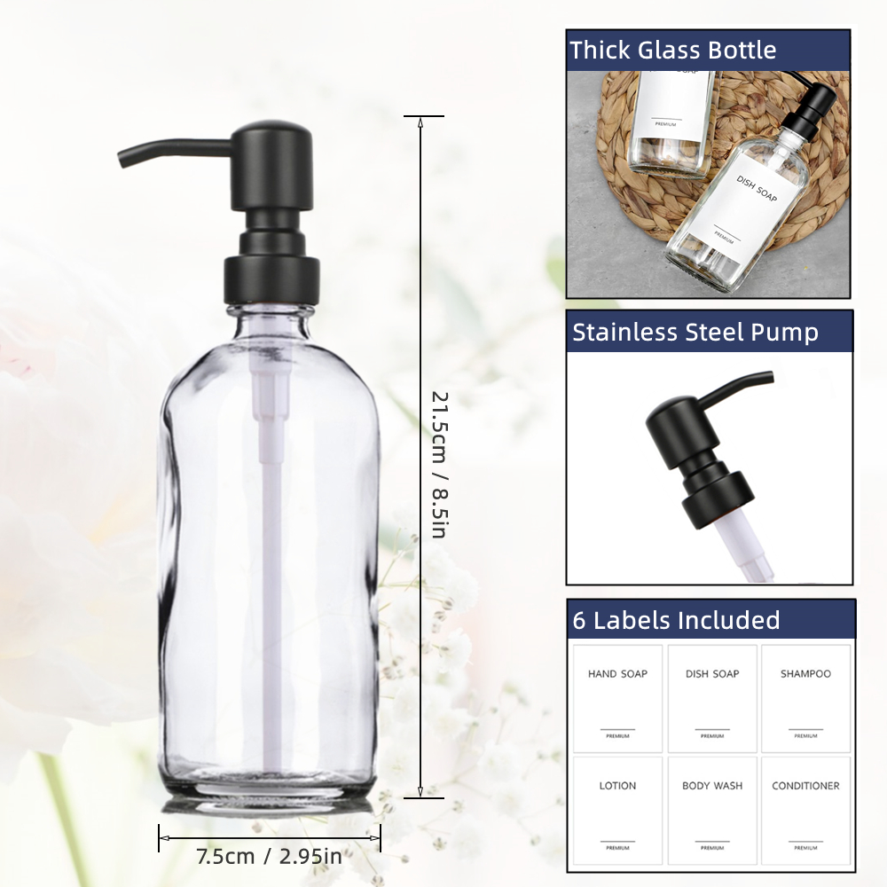 Clear Glass Soap Dispenser Set - Glass Soap Dish reseña y precio