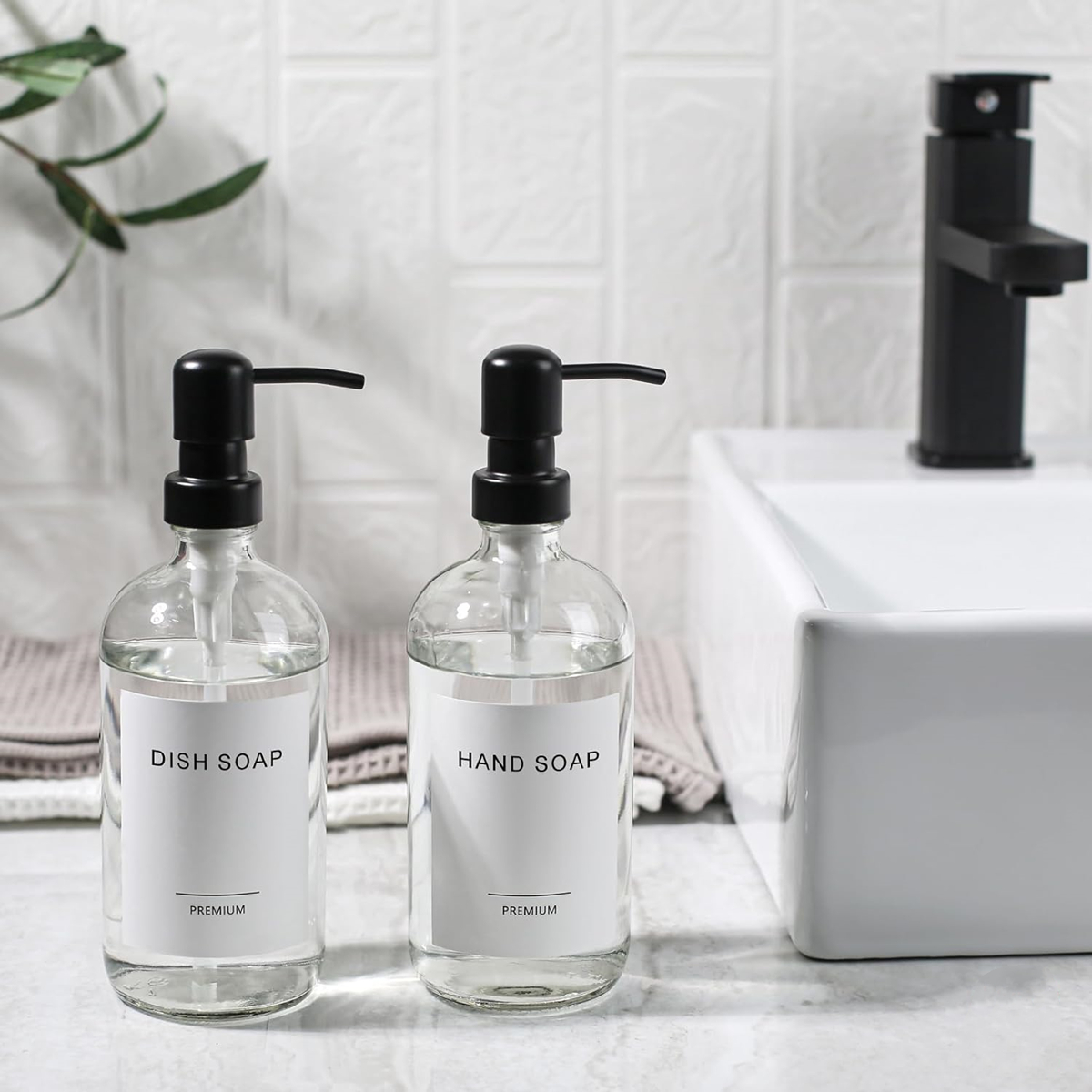 Clear Glass Soap Dispenser Set - Glass Soap Dish reseña y precio